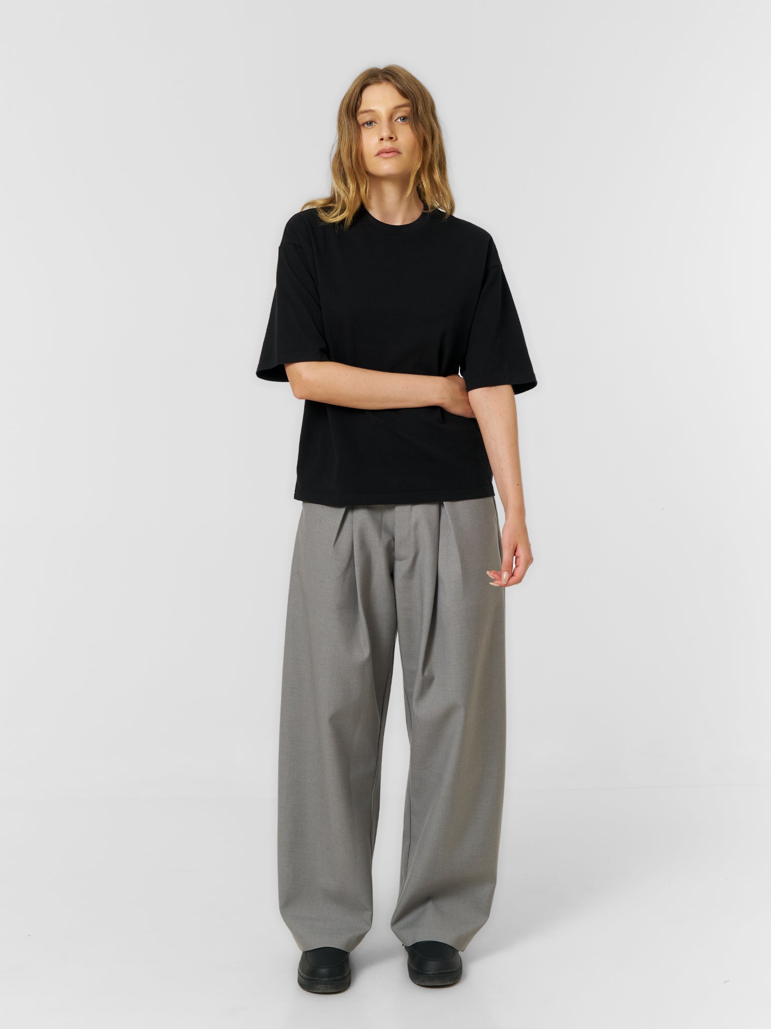 Plain Boxy T-shirt Black