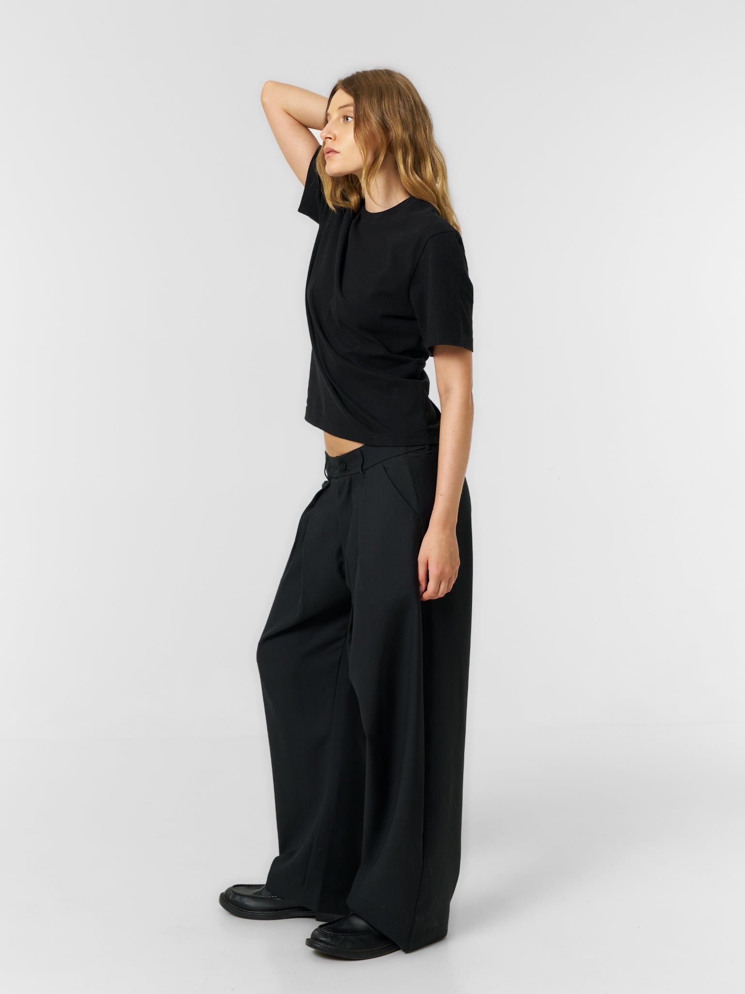 Plain Fitted T-shirt Black