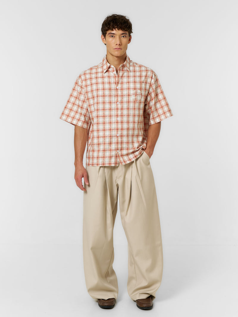 Cloud Check Shirt Orange/White