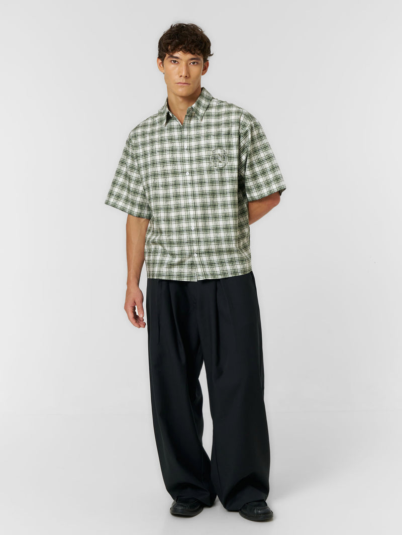 Cloud Check Shirt Green/White