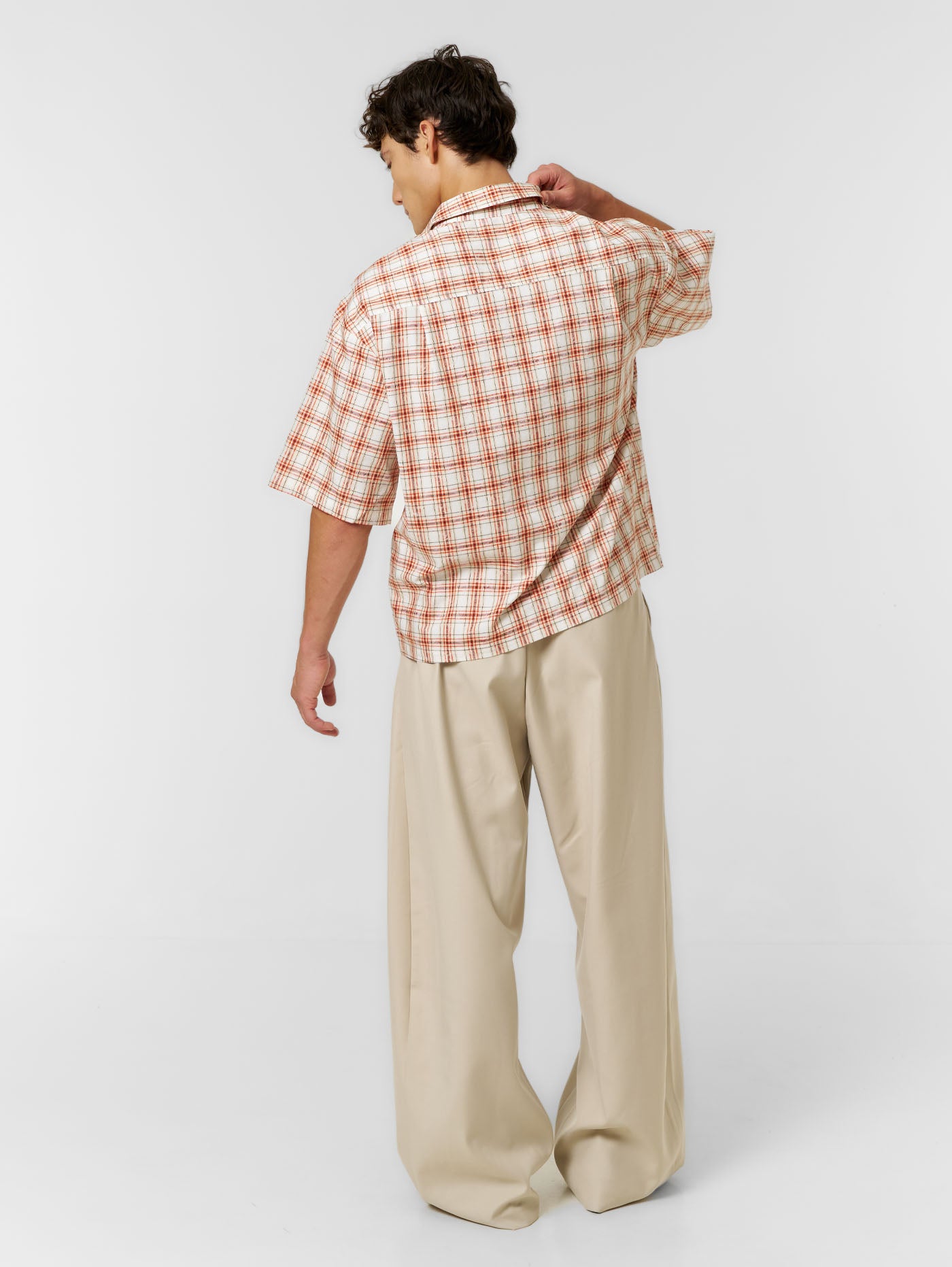 Cloud Check Shirt Orange/White