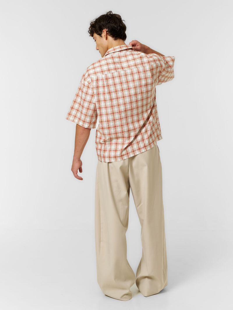 Cloud Check Shirt Orange/White