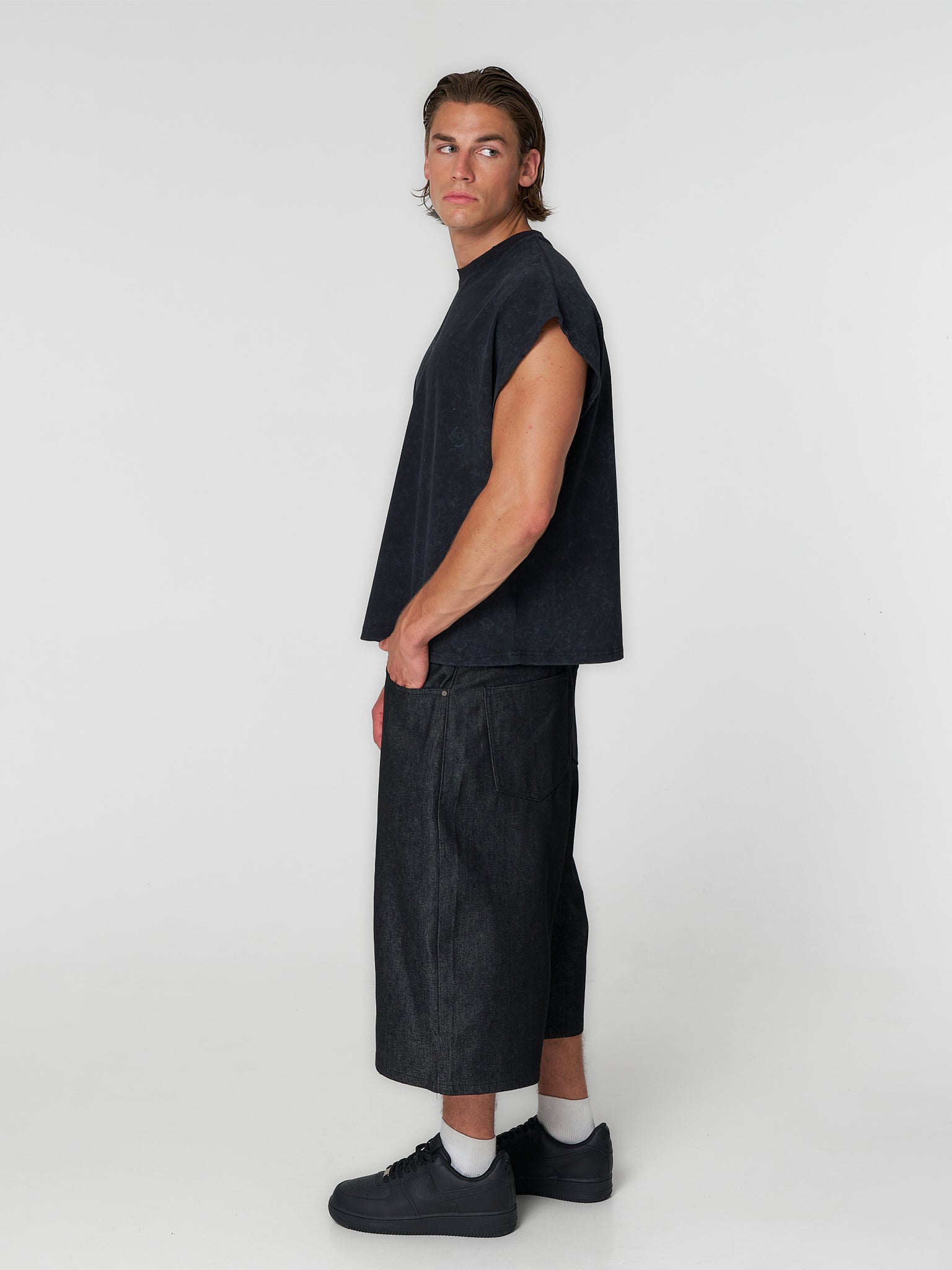 Cut Off T-Shirt Washed Black