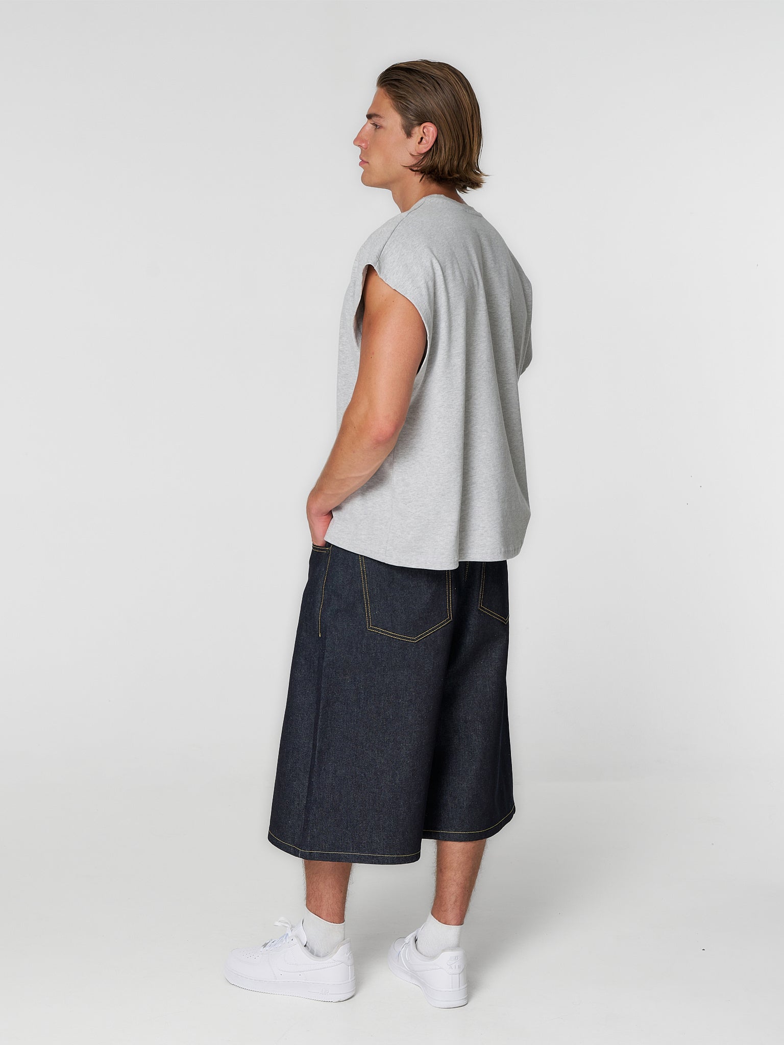 Cut Off T-Shirt Grey Marl