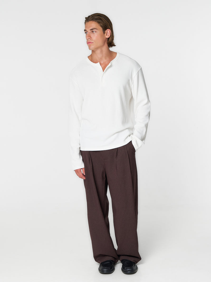Pinstriped Suit Pants Brown