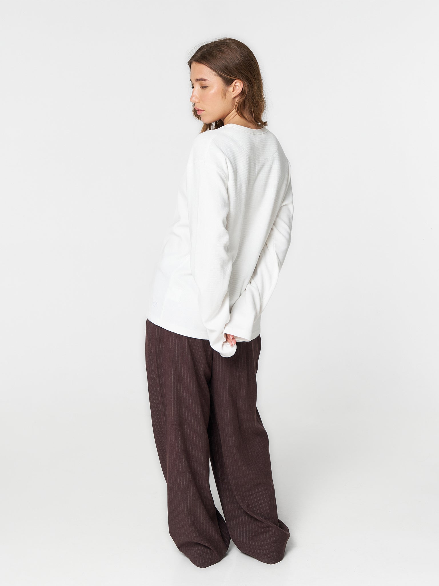 Pinstriped Suit Pants Brown
