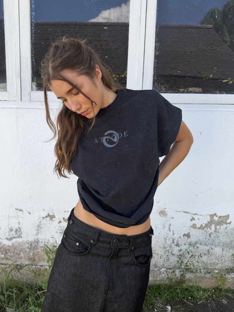 Cut Off T-Shirt Washed Black