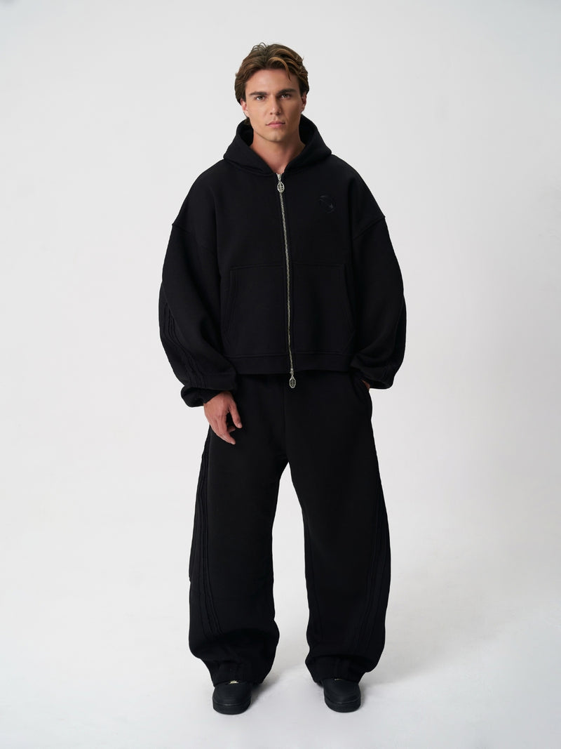 Rail Zip Hoodie Black