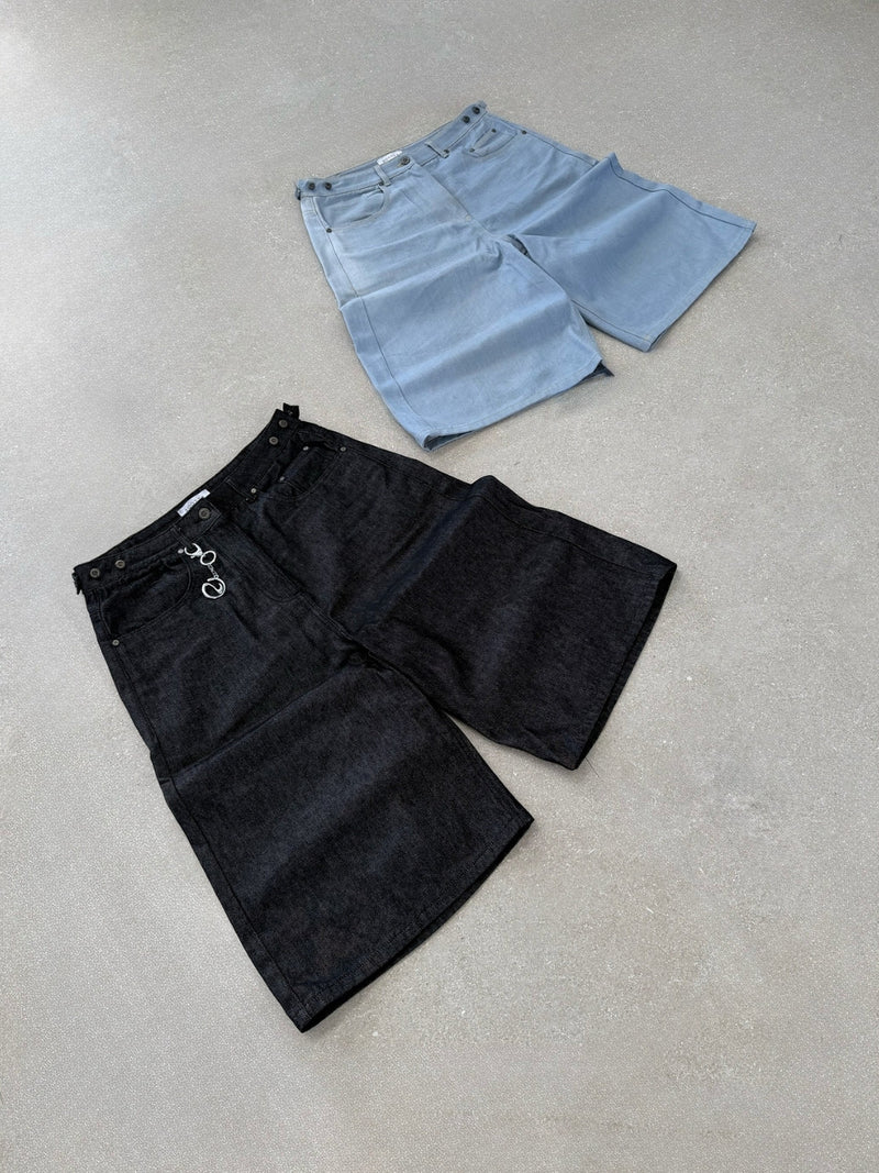 Raw Denim Shorts Light Blue