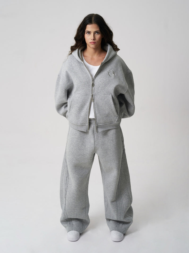 Rail Zip Hoodie Grey Marl