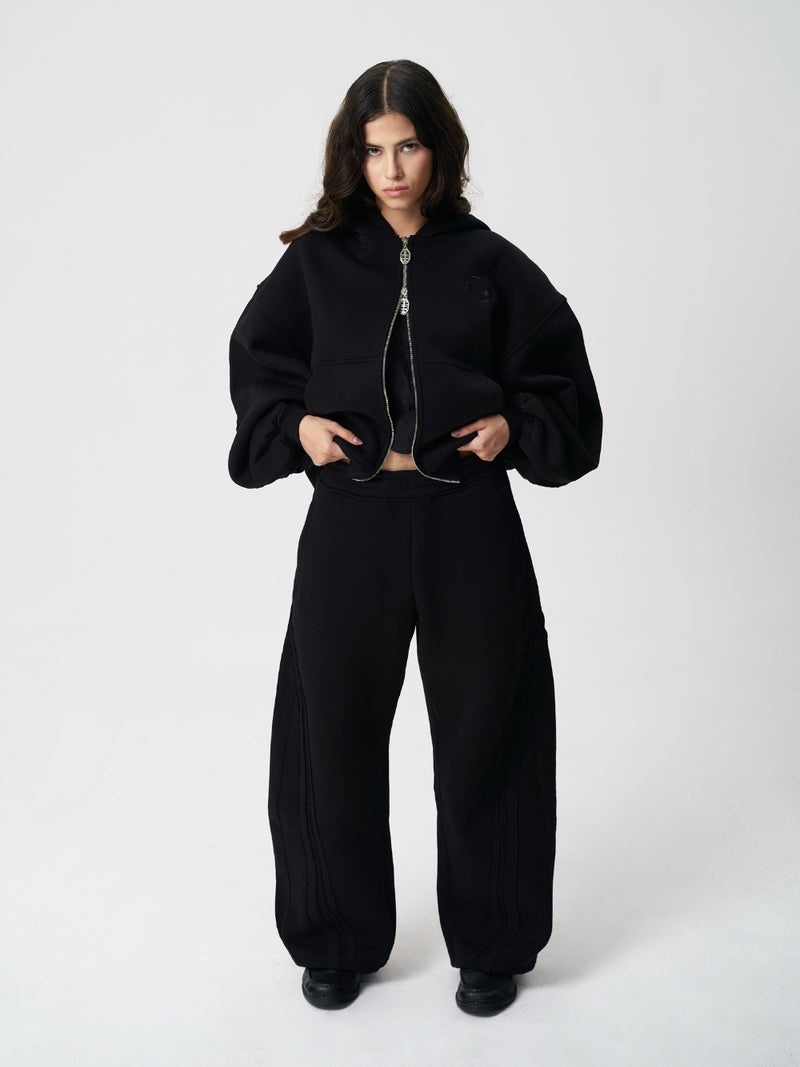 Rail Zip Hoodie Black