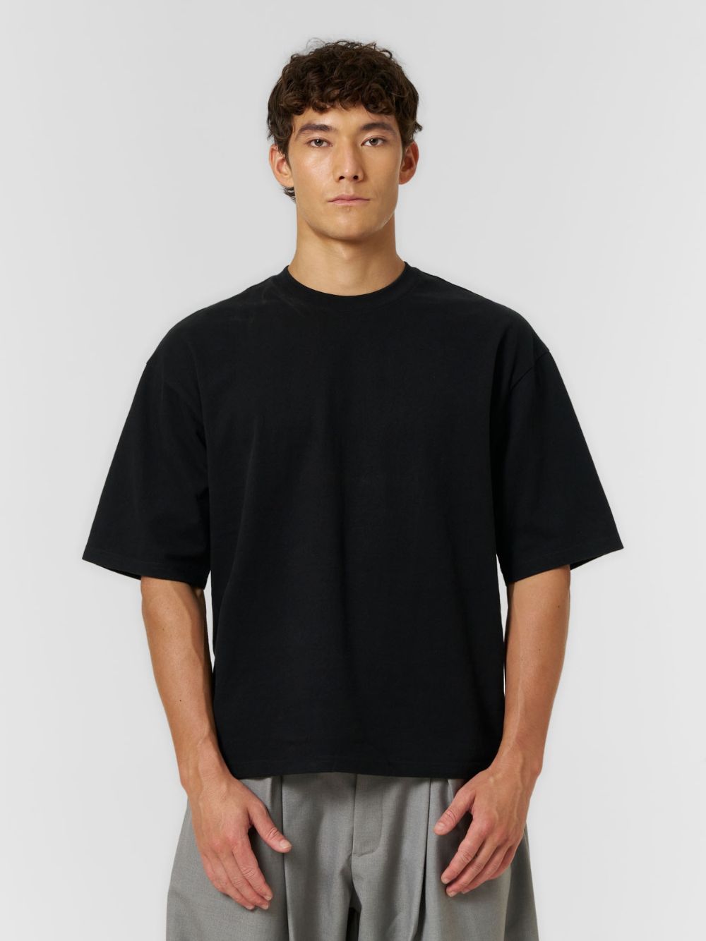 Plain Boxy T-shirt Black