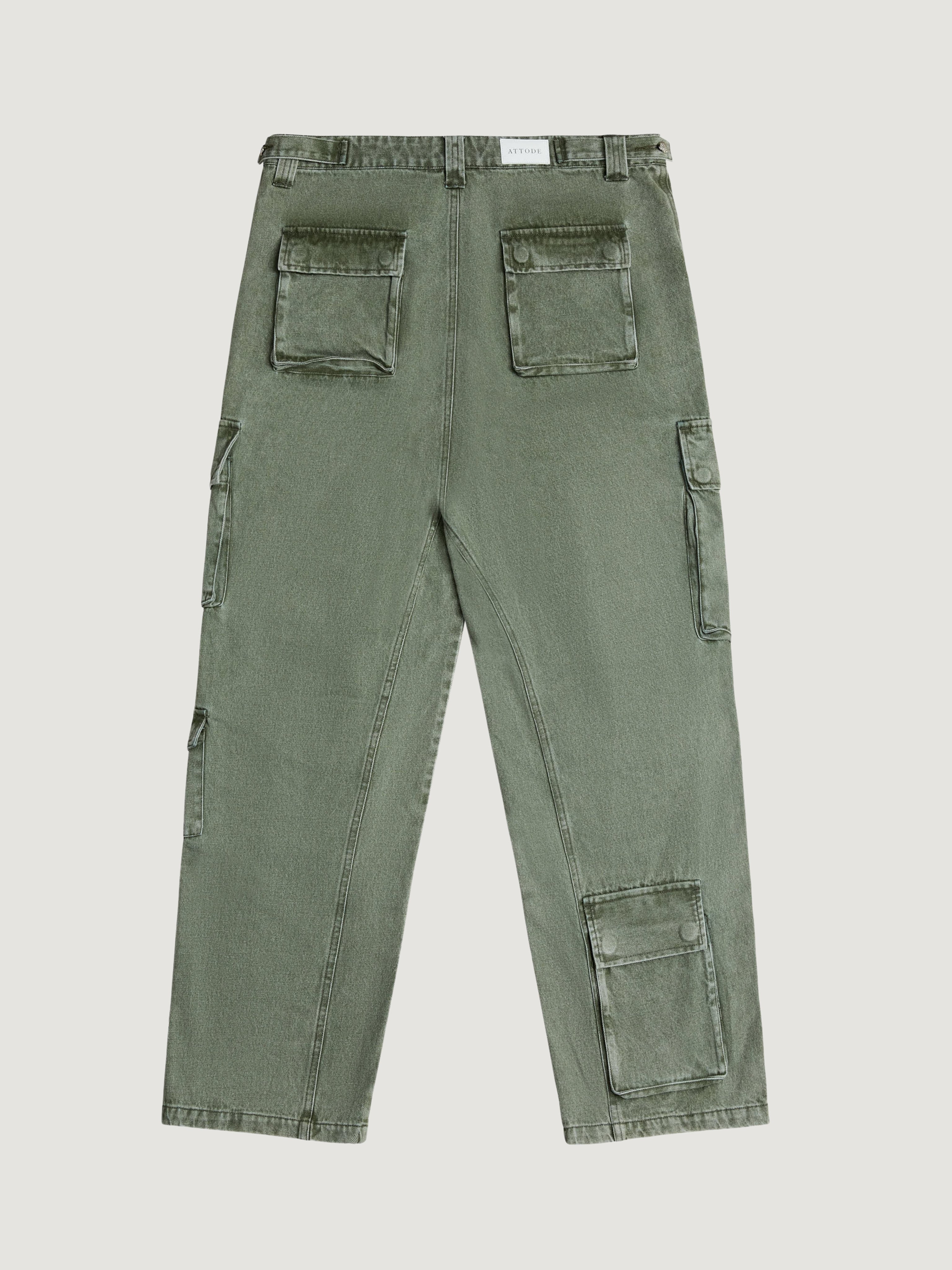 WASHED CARGO PANTS OLIVE GREEN