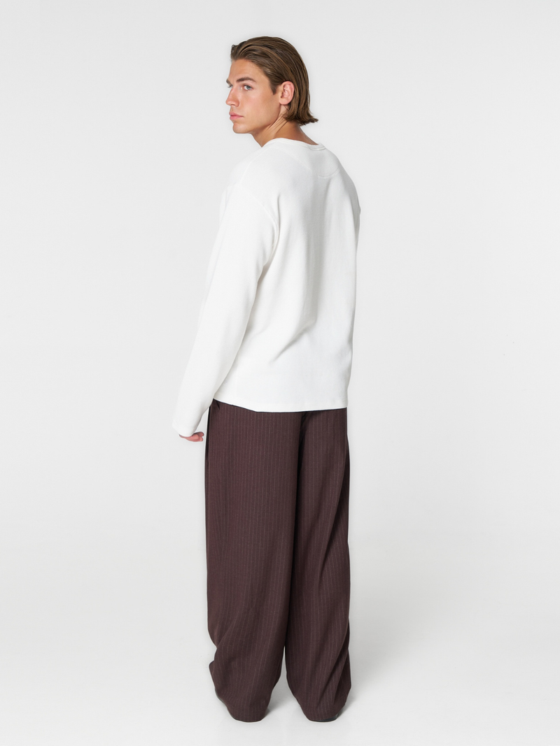 Pinstriped Suit Pants Brown
