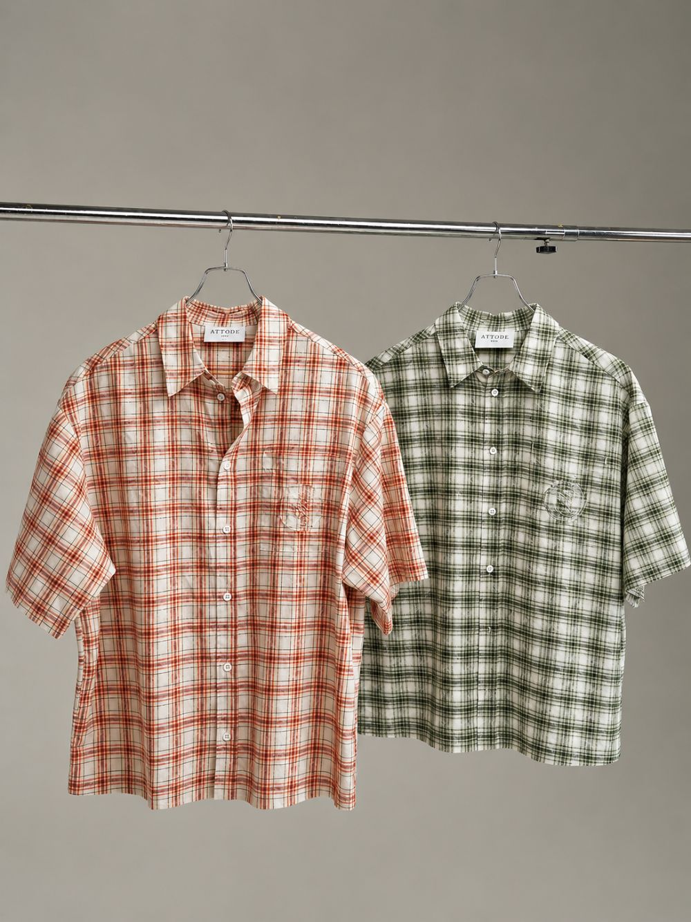 Cloud Check Shirt Green/White