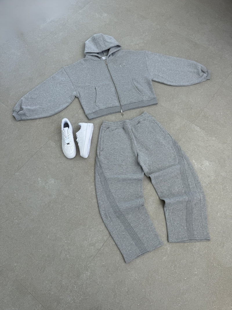 Rail Zip Hoodie Grey Marl