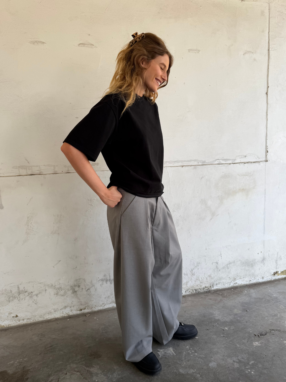 Plain Boxy T-shirt Black