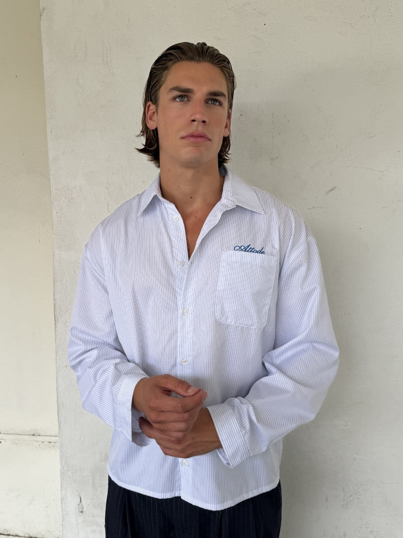 Pinstriped Shirt White/Blue