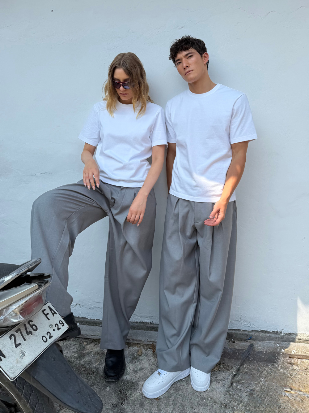 Korean Pleated Suit Pants Grey