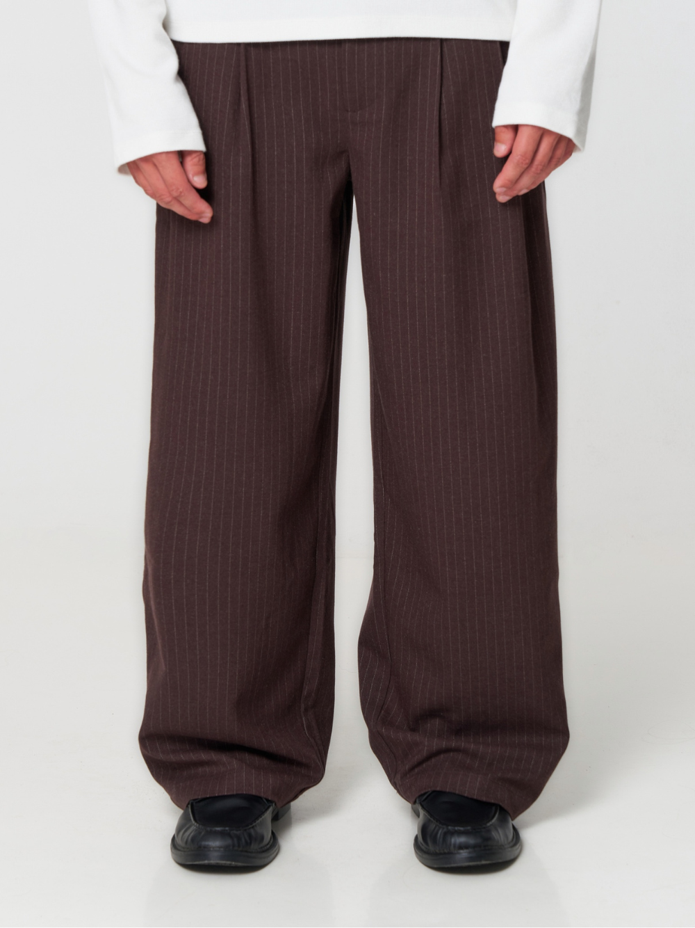 Pinstriped Suit Pants Brown