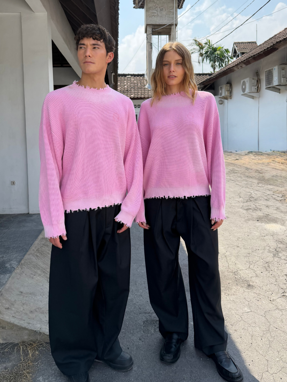 Korean Pleated Suit Pants Black