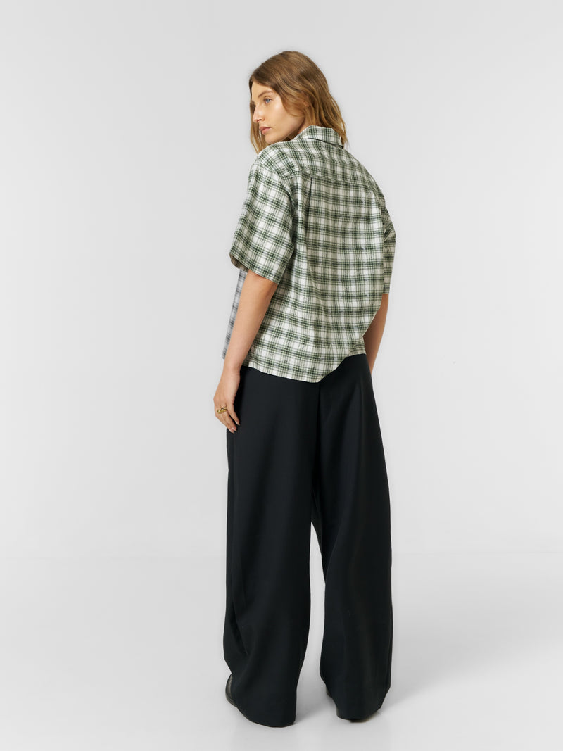 Cloud Check Shirt Green/White