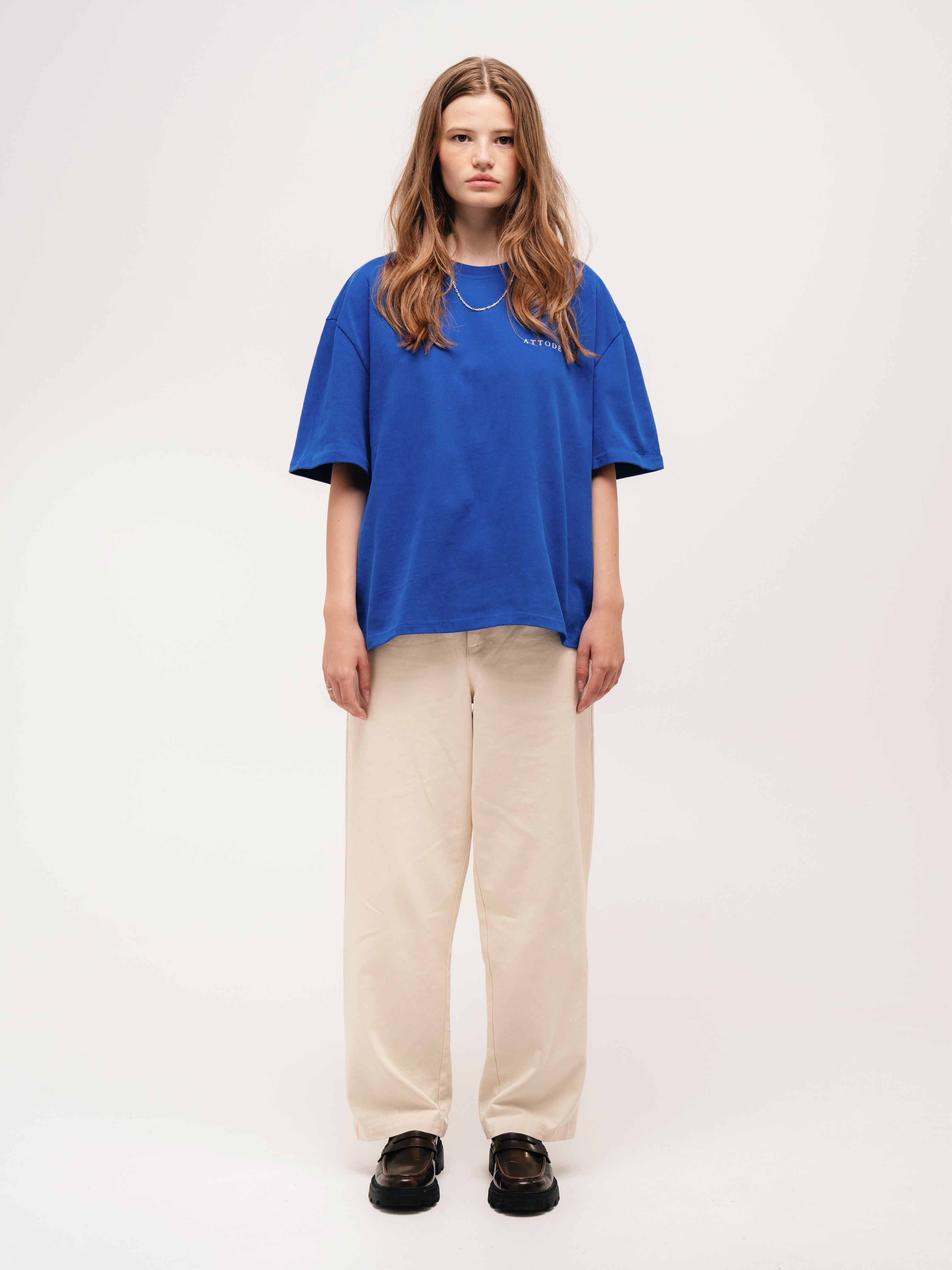 BOXY SIGNATURE T - SHIRT BLUE - ATTODE