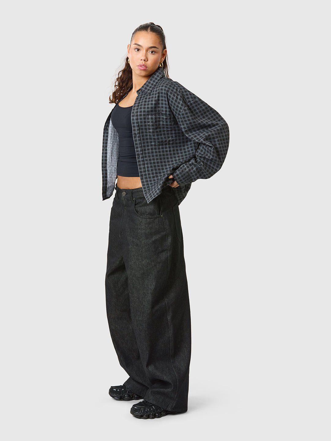 Checkered LS Shirt Black/Grey - ATTODE