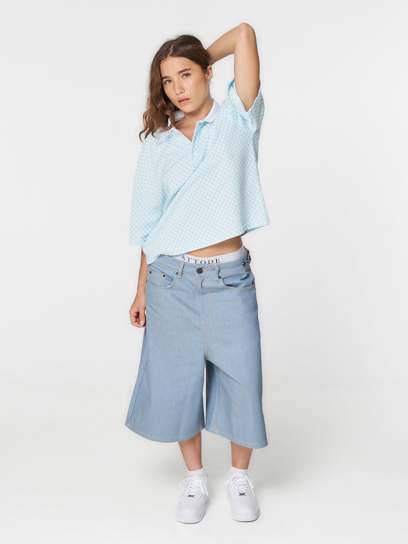 Checkered Polo Blue/White - ATTODE
