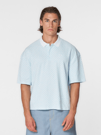 Checkered Polo Blue/White