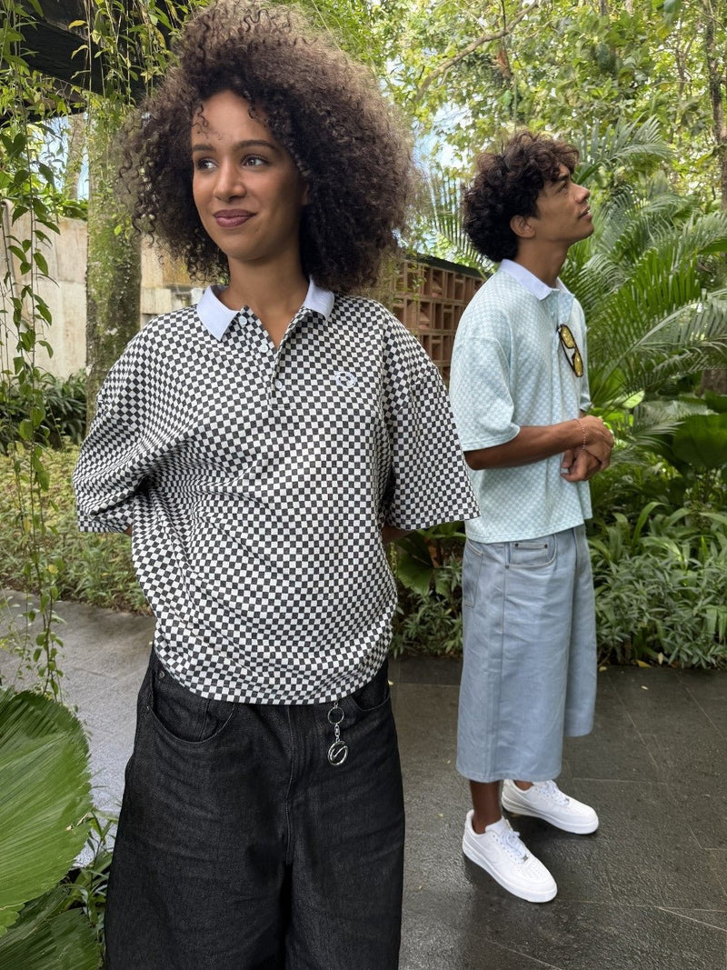 Checkered Polo Blue/White - ATTODE