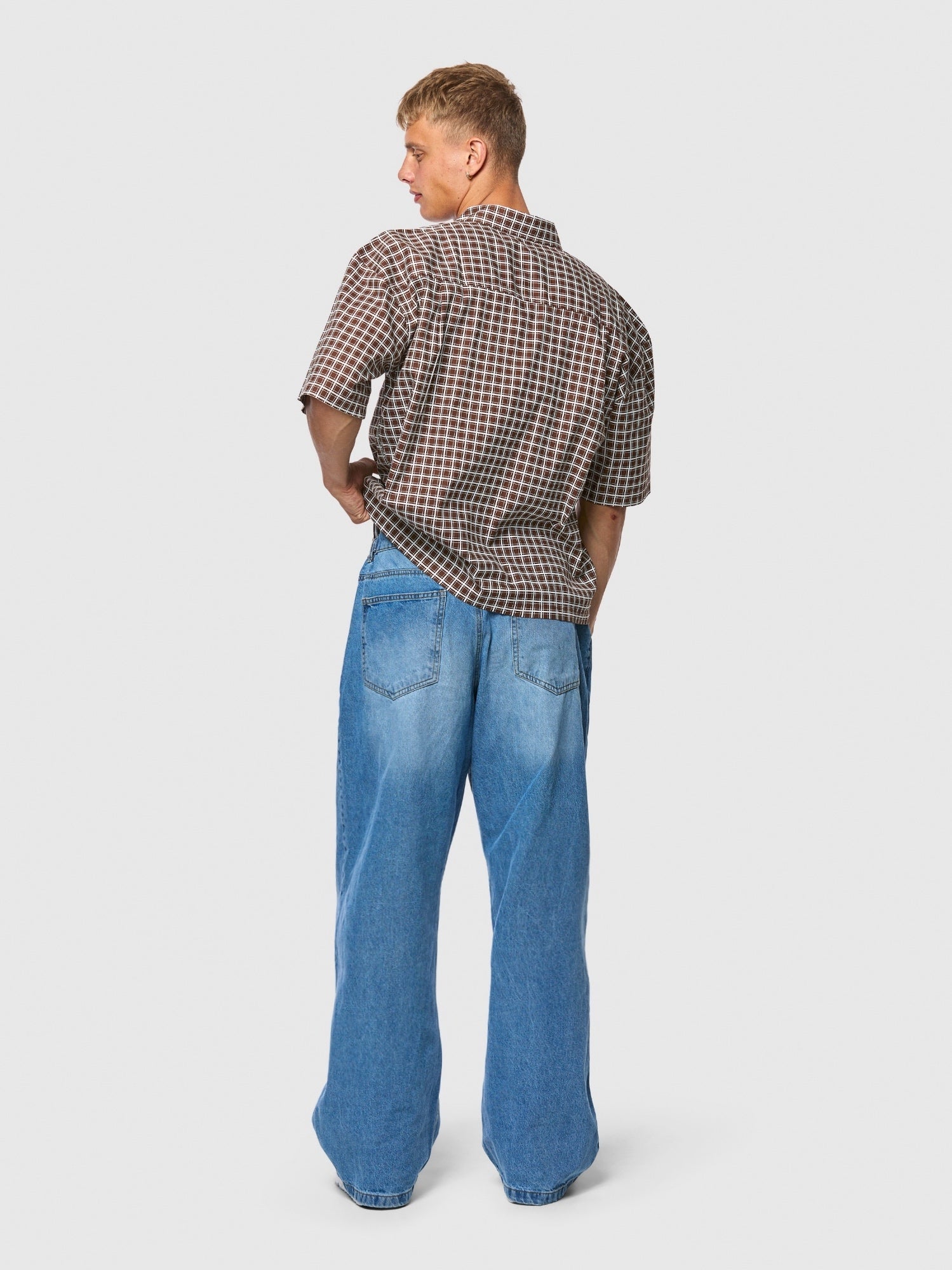 Checkered SS Shirt Brown - ATTODE