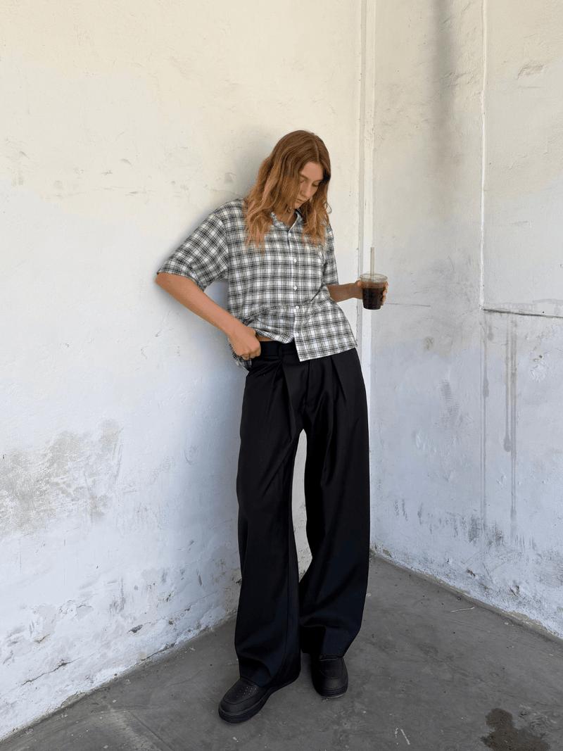 Cloud Check Shirt Green/White - ATTODE