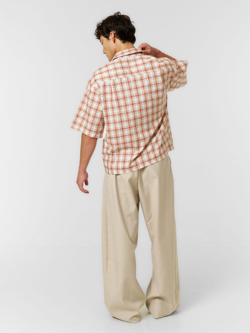 Cloud Check Shirt Orange/White - ATTODE