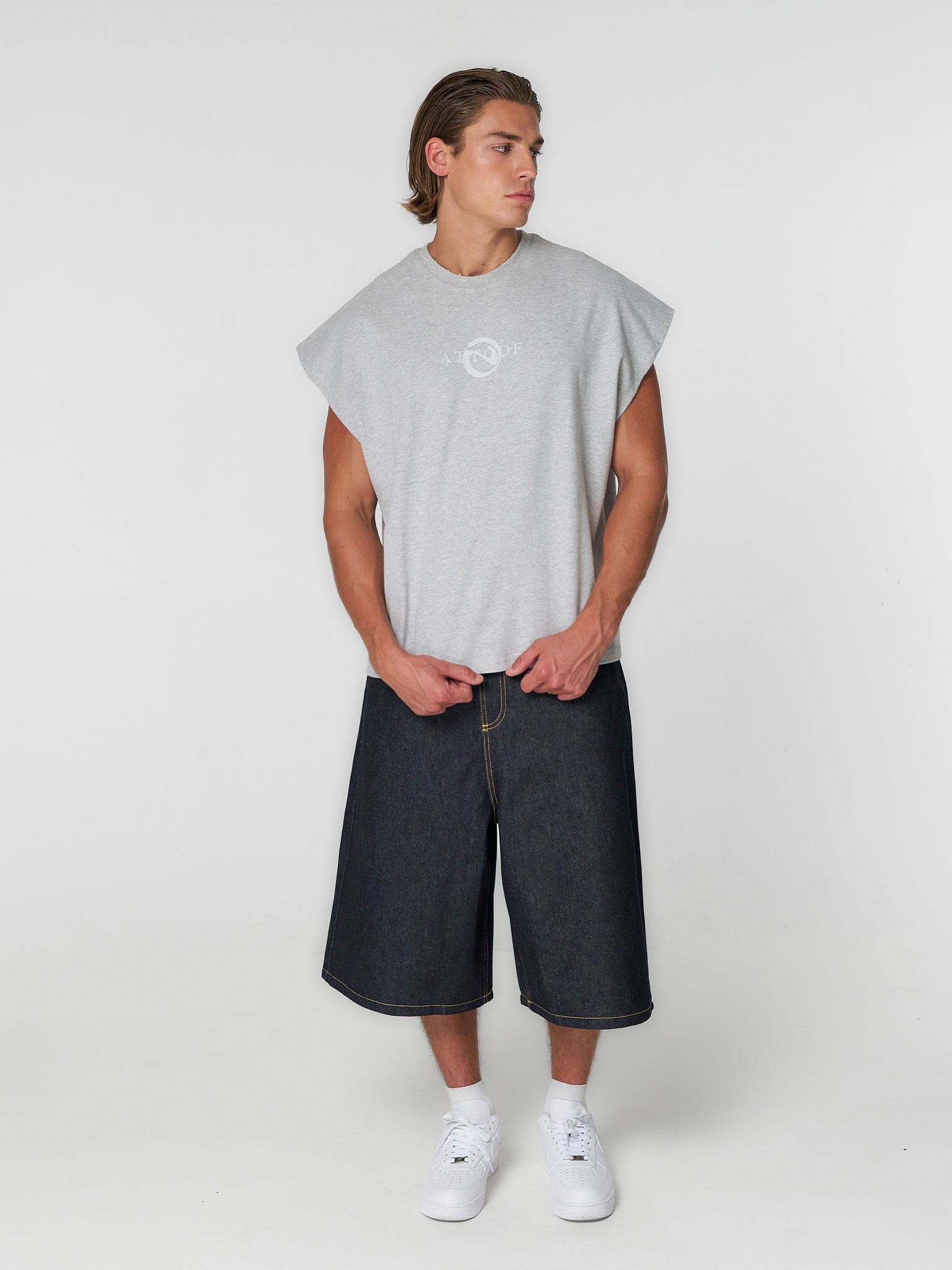 Cut Off T-Shirt Grey Marl - ATTODE