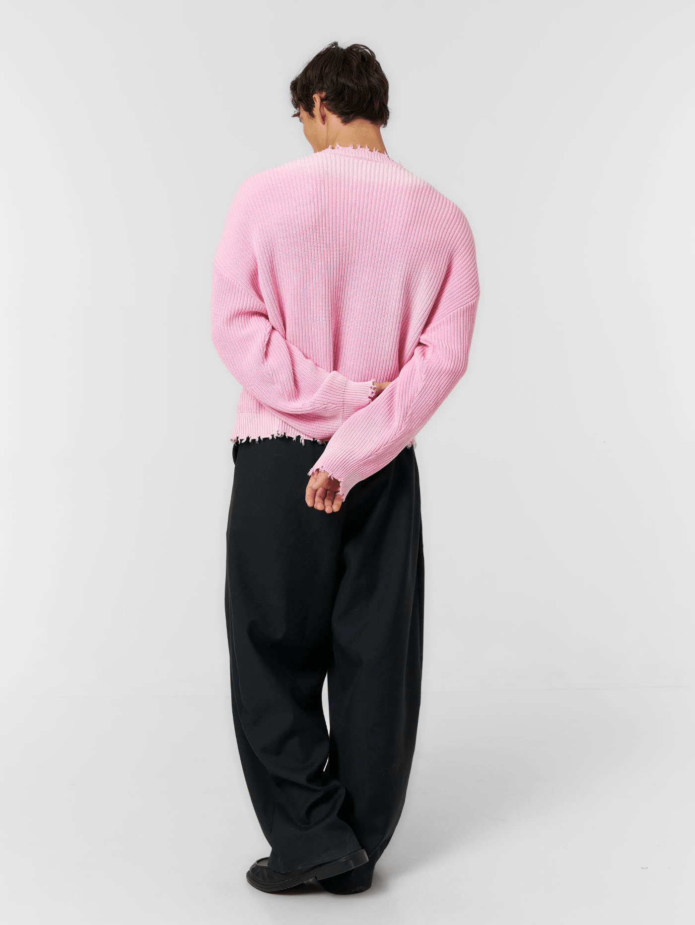 Distressed Knit Jumper Washed Pink - ATTODE