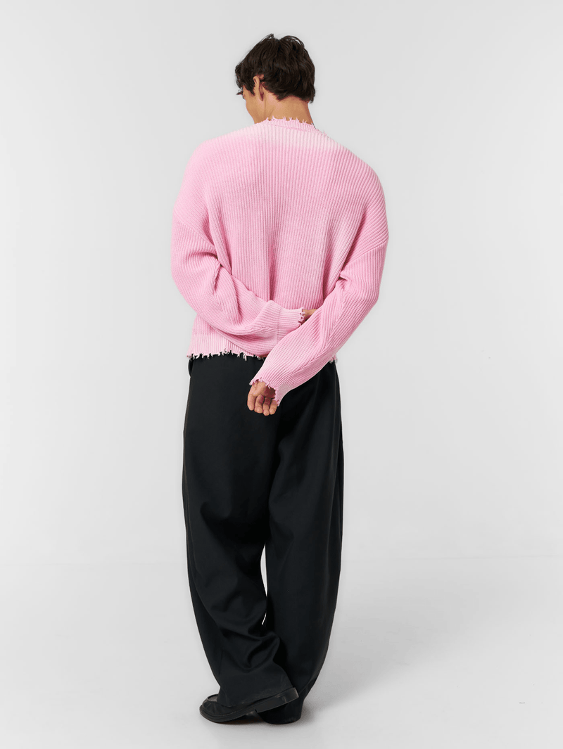 Distressed Knit Jumper Washed Pink - ATTODE