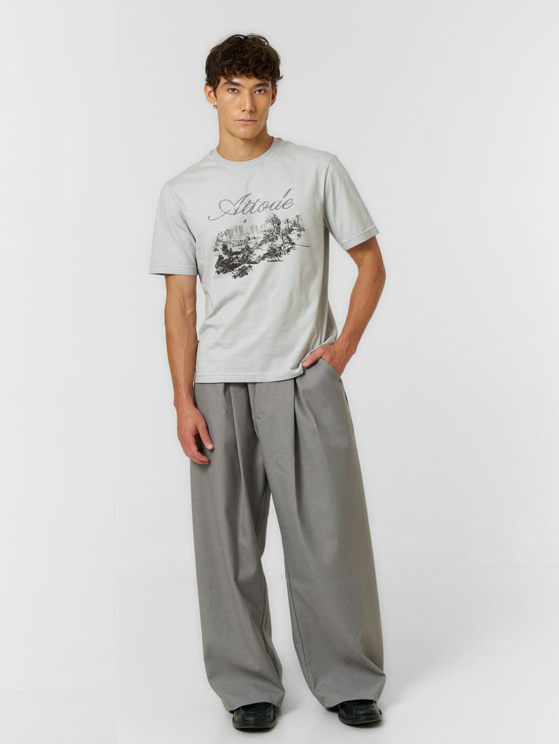 Fitted Vintage T-shirt Washed Stone - ATTODE
