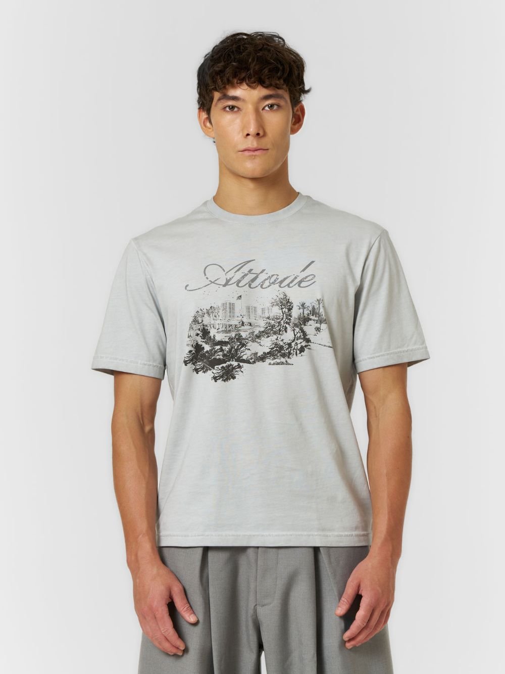 Fitted Vintage T-shirt Washed Stone - ATTODE