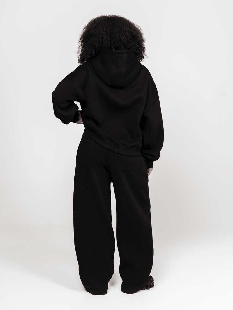 Fluff Zip Hoodie Black - ATTODE