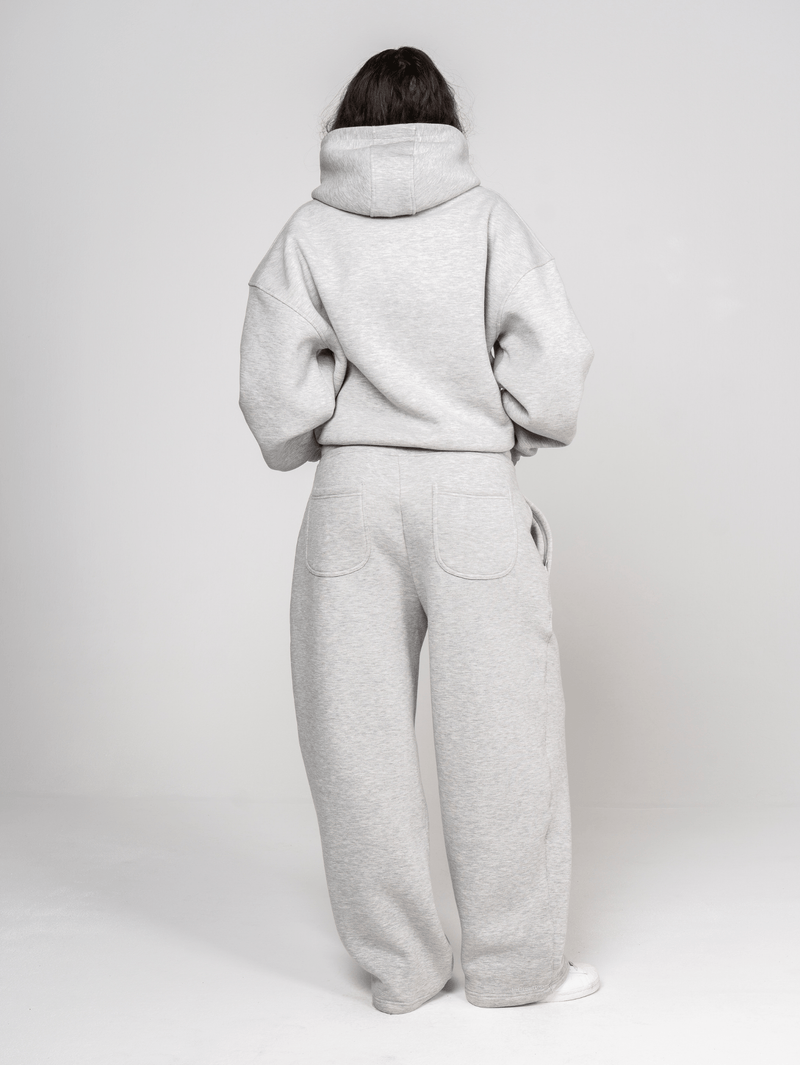 Fluff Zip Hoodie Grey Marl - ATTODE