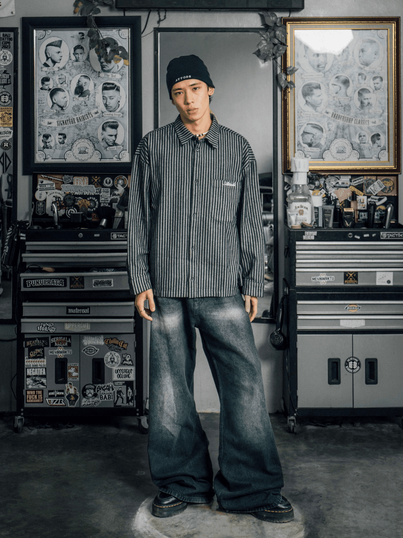 Hickory Denim Shirt Black - ATTODE