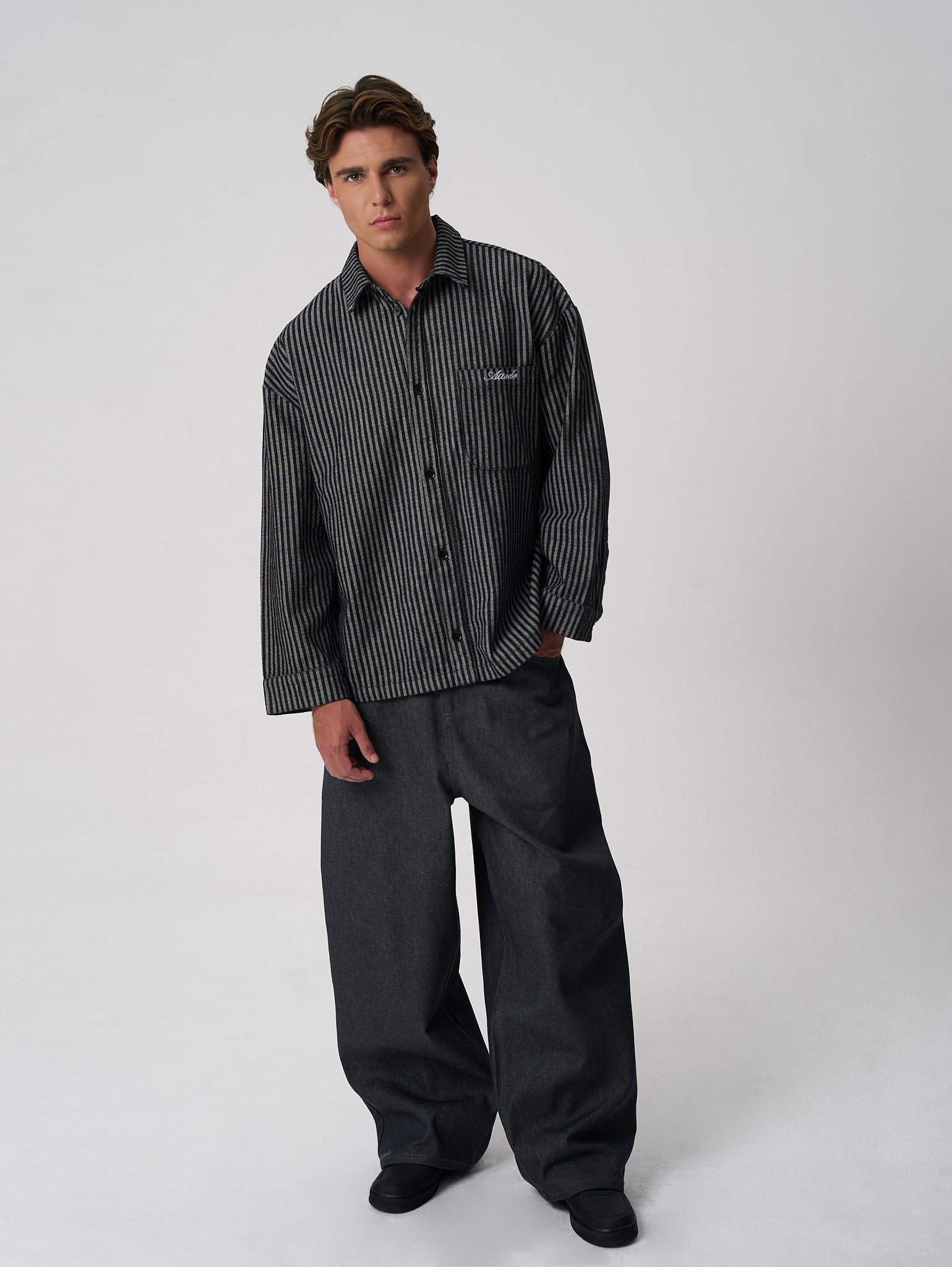 Hickory Denim Shirt Black - ATTODE