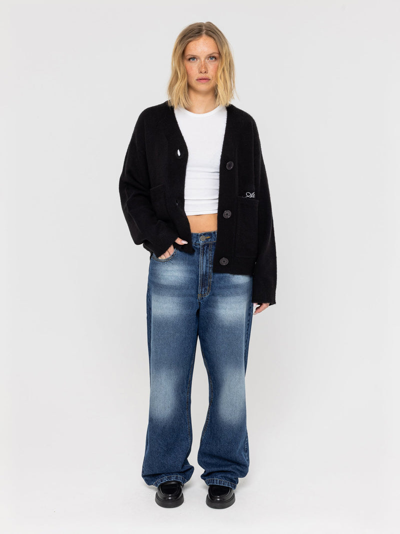 Knitted Cardigan Black - ATTODE