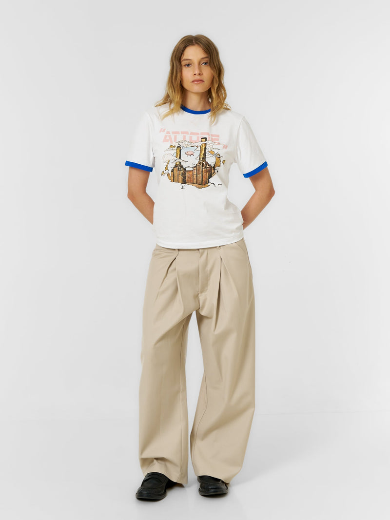 Korean Pleated Suit Pants Beige - ATTODE