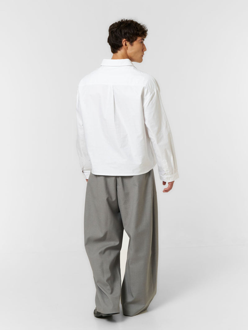 Korean Pleated Suit Pants Grey - ATTODE
