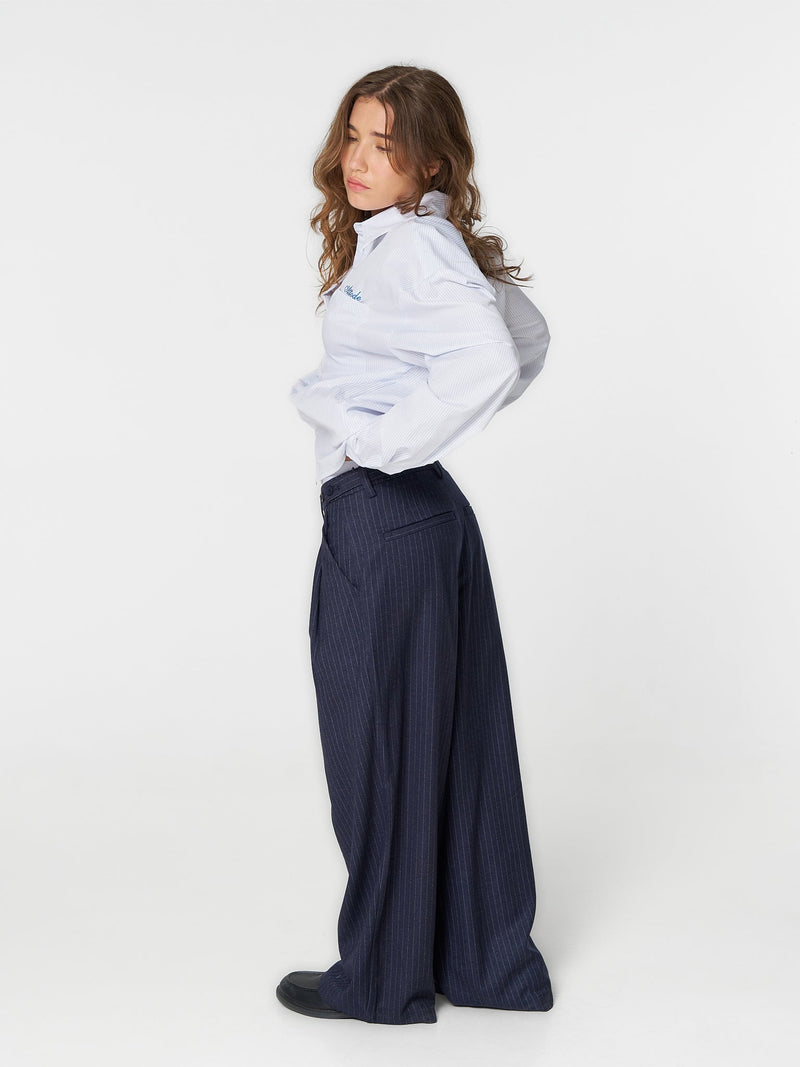 Pinstriped Shirt White/Blue - ATTODE
