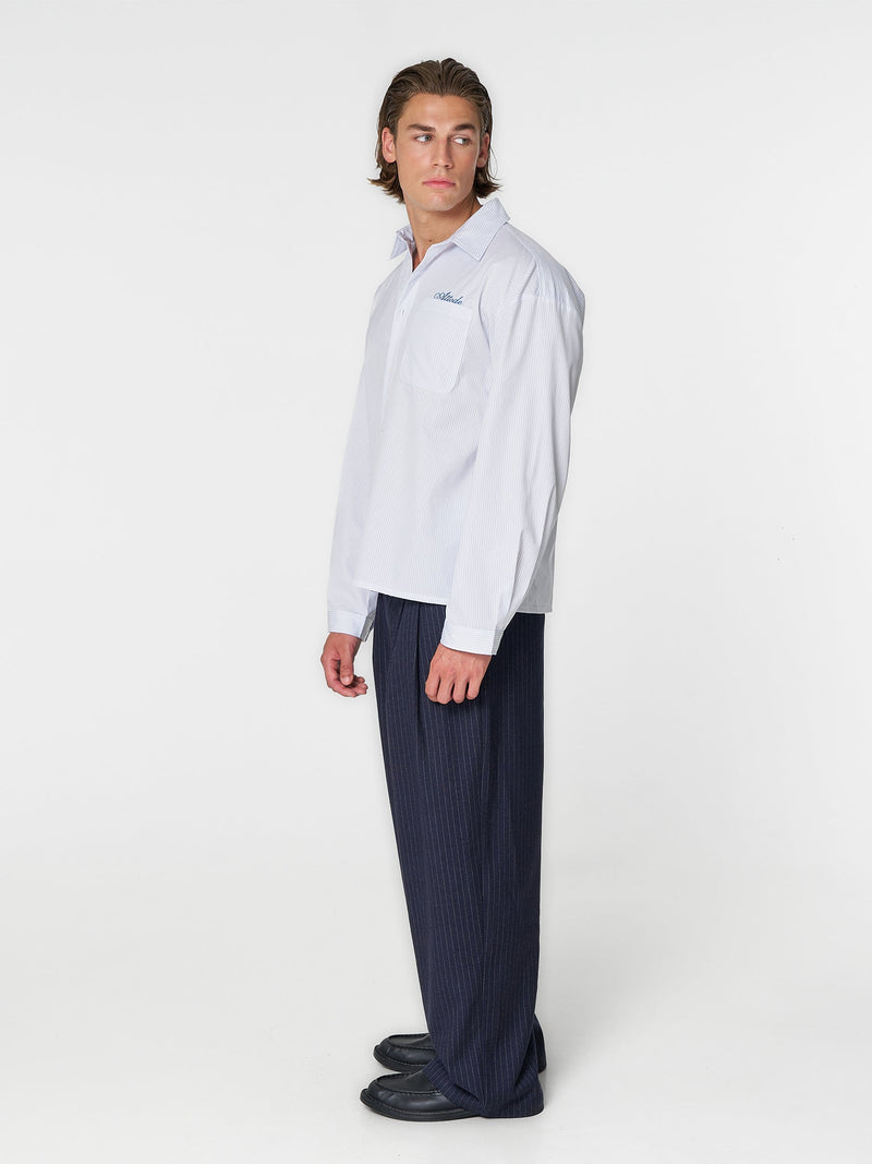 Pinstriped Shirt White/Blue - ATTODE