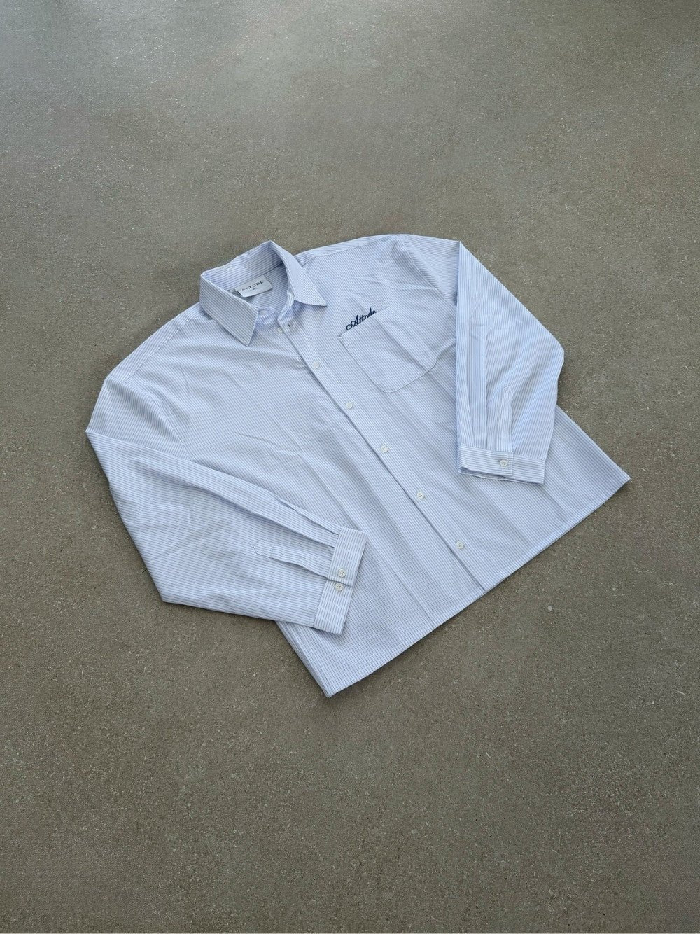 Pinstriped Shirt White/Blue - ATTODE