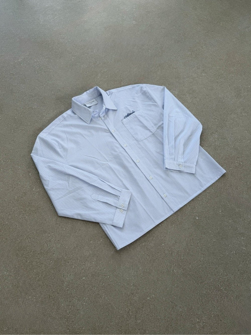 Pinstriped Shirt White/Blue - ATTODE